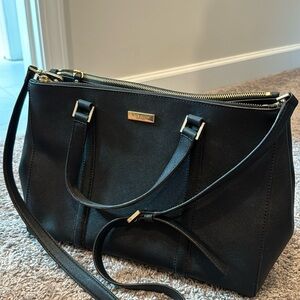 Kate spade black structured bag with crossbody strap